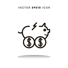 Piggybank cyber monday vector icon