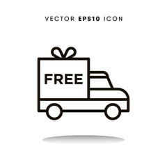 Free delivery cyber monday vector icon