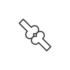 Human Bones outline icon. linear style sign for mobile concept and web design. Osteoporosis bone simple line vector icon. Symbol, logo illustration. Pixel perfect vector graphics