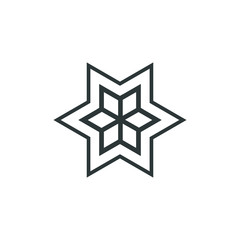 Snowflake icon or logo. Christmas and winter theme symbol. Vector and illustration. xmas icon