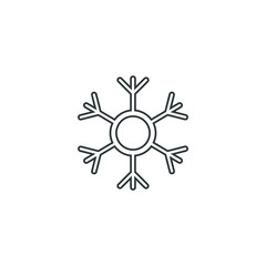 Snowflake icon or logo. Christmas and winter theme symbol. Vector and illustration. xmas icon