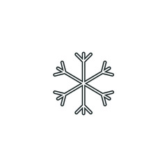 Snowflake icon or logo. Christmas and winter theme symbol. Vector and illustration. xmas icon