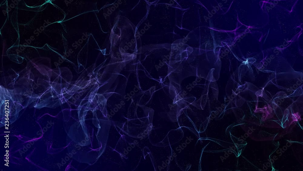 Poster abstract geometrical plexus flowing particles movement with lines and dots