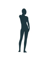 Fototapeta premium Beautiful sexy fitness girl. Pretty woman silhouette. Back view.