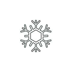 Snowflake icon or logo. Christmas and winter theme symbol. Vector and illustration. xmas icon