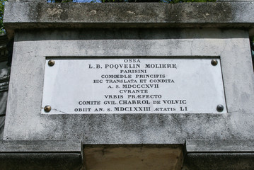 05.04.2008, Paris, France. Sightseeing of Paris. Walking around old Paris. Tomb of Moliere in Pere...