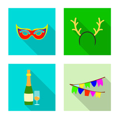 Vector illustration of party and birthday logo. Collection of party and celebration stock symbol for web.