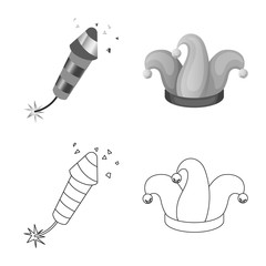 Isolated object of party and birthday symbol. Set of party and celebration stock vector illustration.