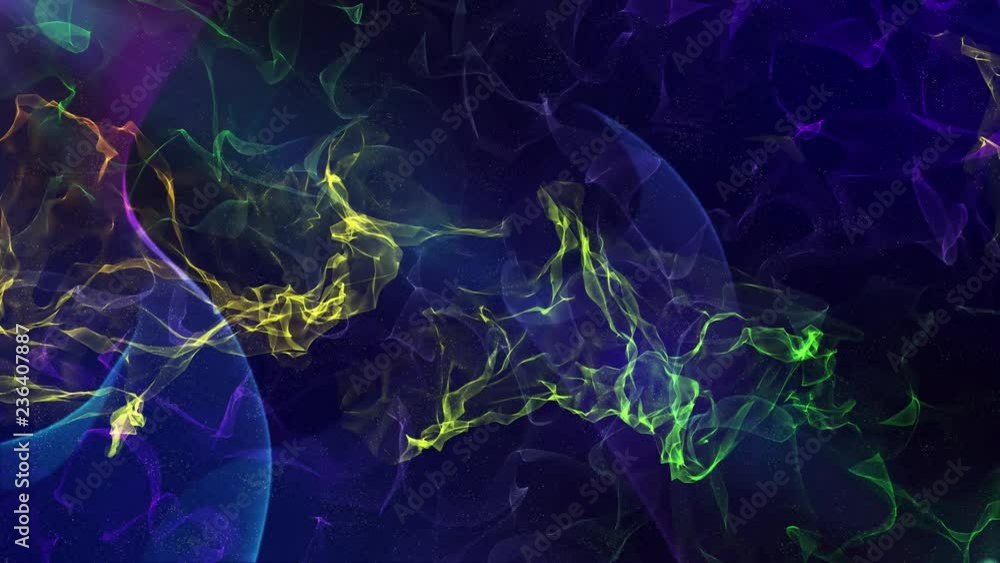 Aufkleber multicolored glow of moving abstract lines and dots