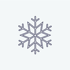 Snowflake icon or logo. Christmas and winter theme symbol. Vector and illustration. xmas icon