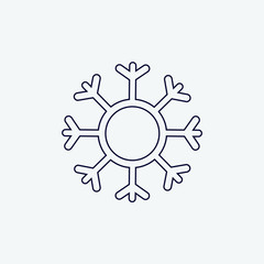 Snowflake icon or logo. Christmas and winter theme symbol. Vector and illustration. xmas icon