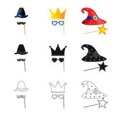 Naklejka premium Vector design of party and birthday icon. Collection of party and celebration stock vector illustration.