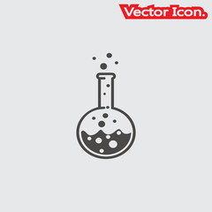 Test tube icon isolated sign symbol and flat style for app, web and digital design. Vector illustration.