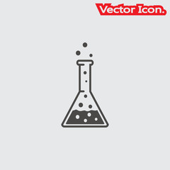 Test tube icon isolated sign symbol and flat style for app, web and digital design. Vector illustration.