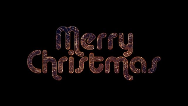 Fireworks In Merry Christmas text with alpha/transperancy
