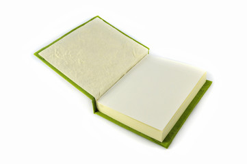 notebook paper green isolated on white background