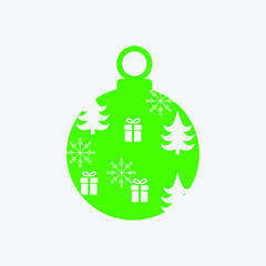 Christmas ball with snowflake Icon flat vector. xmas ball icon vector