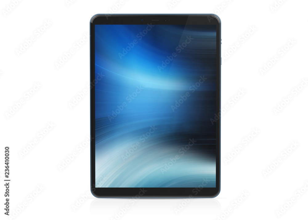 Poster modern tablet mockup isolated on white 3d rendering