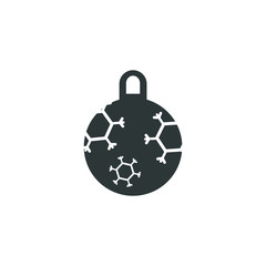Obraz premium Christmas ball with snowflake Icon flat vector. xmas ball icon vector
