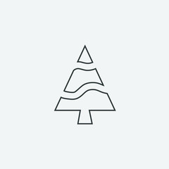 Fototapeta premium Christmas Tree icon, Xmas tree symbol, New year icon symbol