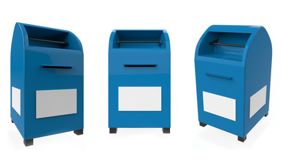 Touch Bin isolated on white background. 3d illustration 