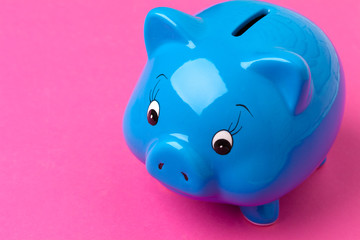 piggy bank on color background