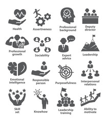 Business management icons Pack 46 Icons for leadership, director, career