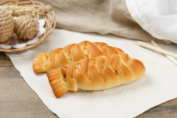 Baked goods stuffed in the form of braids