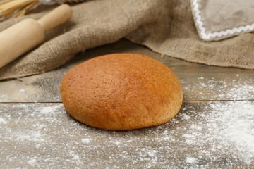 homemade bread on a wooden background