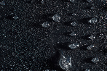 icy water drops, ice crystals, condensation, on a black background