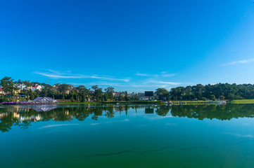Fototapeta na wymiar lake and sky in Da Lat Vietnam