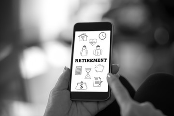 Retirement concept on a smartphone