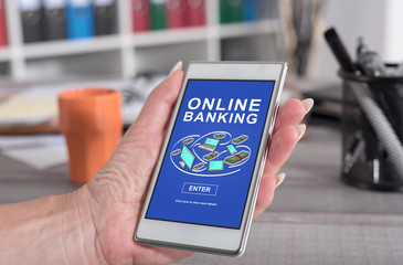 Online banking concept on a smartphone