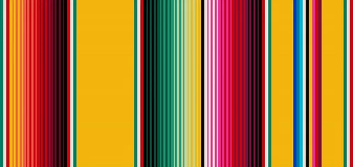 Fotobehang Blanket stripes seamless vector pattern. Background for Cinco de Mayo party decor or ethnic mexican fabric pattern with colorful stripes. Serape gesign © Mykola Mazuryk