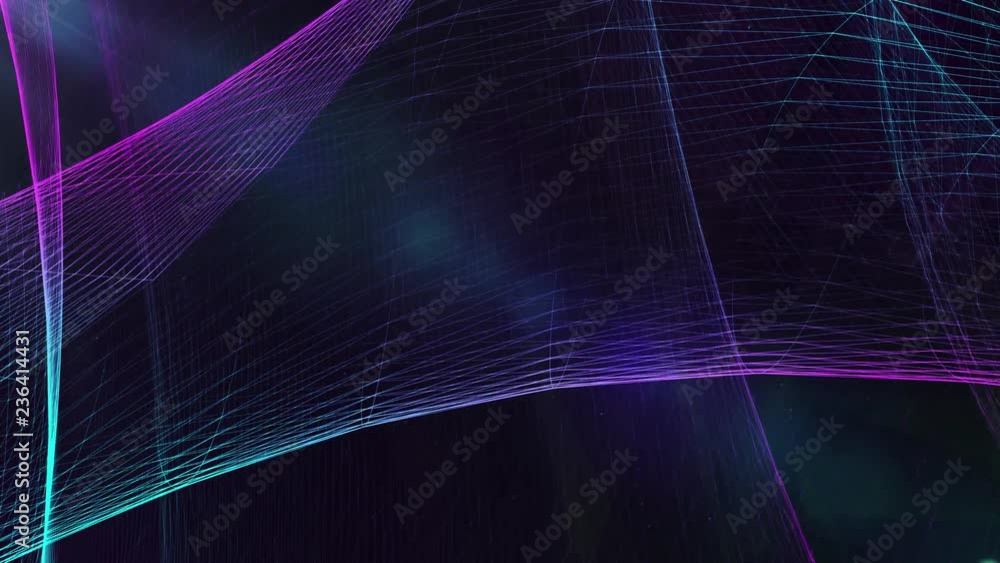Poster abstract geometrical plexus flowing particles movement with lines and dots