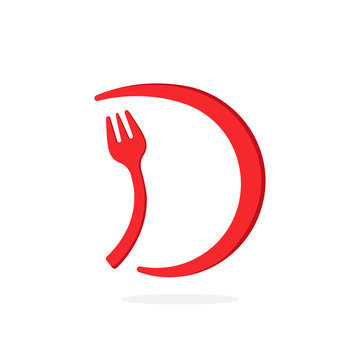 Vector Fork Logo Letter D