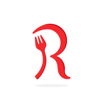 Vector Fork Logo Letter R