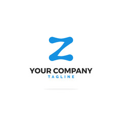 Blue Vector Logo Letter Z Tech