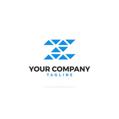 Blue Vector Logo Letter Z Triangles
