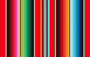 Blanket stripes seamless vector pattern. Background for Cinco de Mayo party decor or ethnic mexican fabric pattern with colorful stripes. Serape gesign