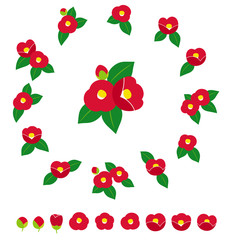 椿のアイコンイラスト　セット