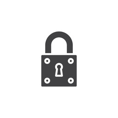 Padlock lock vector icon. filled flat sign for mobile concept and web design. Locked padlock simple solid icon. Protect Symbol, logo illustration. Pixel perfect vector graphics
