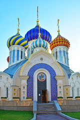 The construction of the temple of St. Prince Igor of Chernigov was begun in 2010. In 2012, the temple was opened. Architect Alexander Shipkov. Russia, Moscow, October 2018