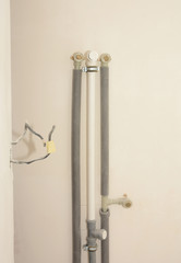 Installing the plumbing for bath shower