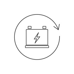 Подзарядка. Восстановление энергии. Линейный векторный значок.