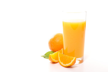 orange juice on white background