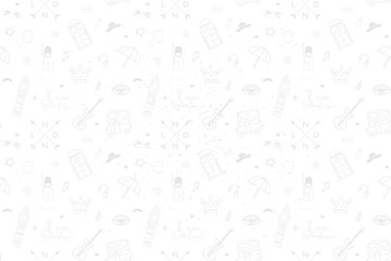 white vector pattern on the theme of London.