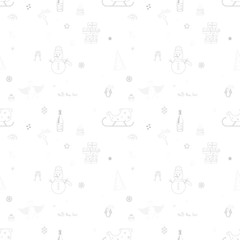 white pattern of elements for the new year. Christmas decorations. 