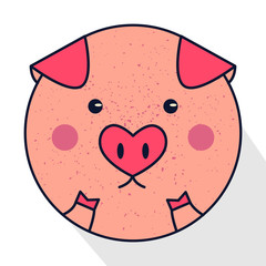 card with abstract images of a pig