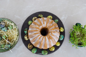 Easter cake, spring holidays, Easter celebration.